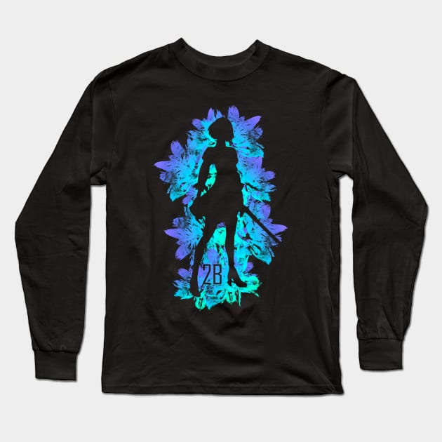 Blue Flowers - 2B Long Sleeve T-Shirt by Scailaret